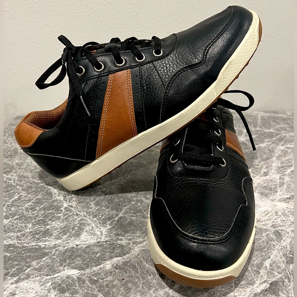 FootJoy Contour Casual Men Spikeless Golf Shoes Black Taupe Brown Leather